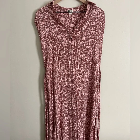 NEW Billabong Little Flirt Coral Sleeveless Floral Midi Dress - Picture 1 of 3